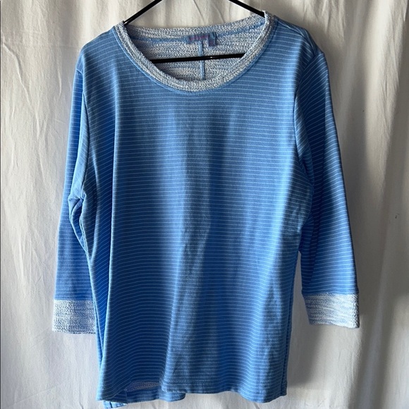 Fresh Produce Blue Striped Sweatshirt Terry XXL - Picture 2 of 7